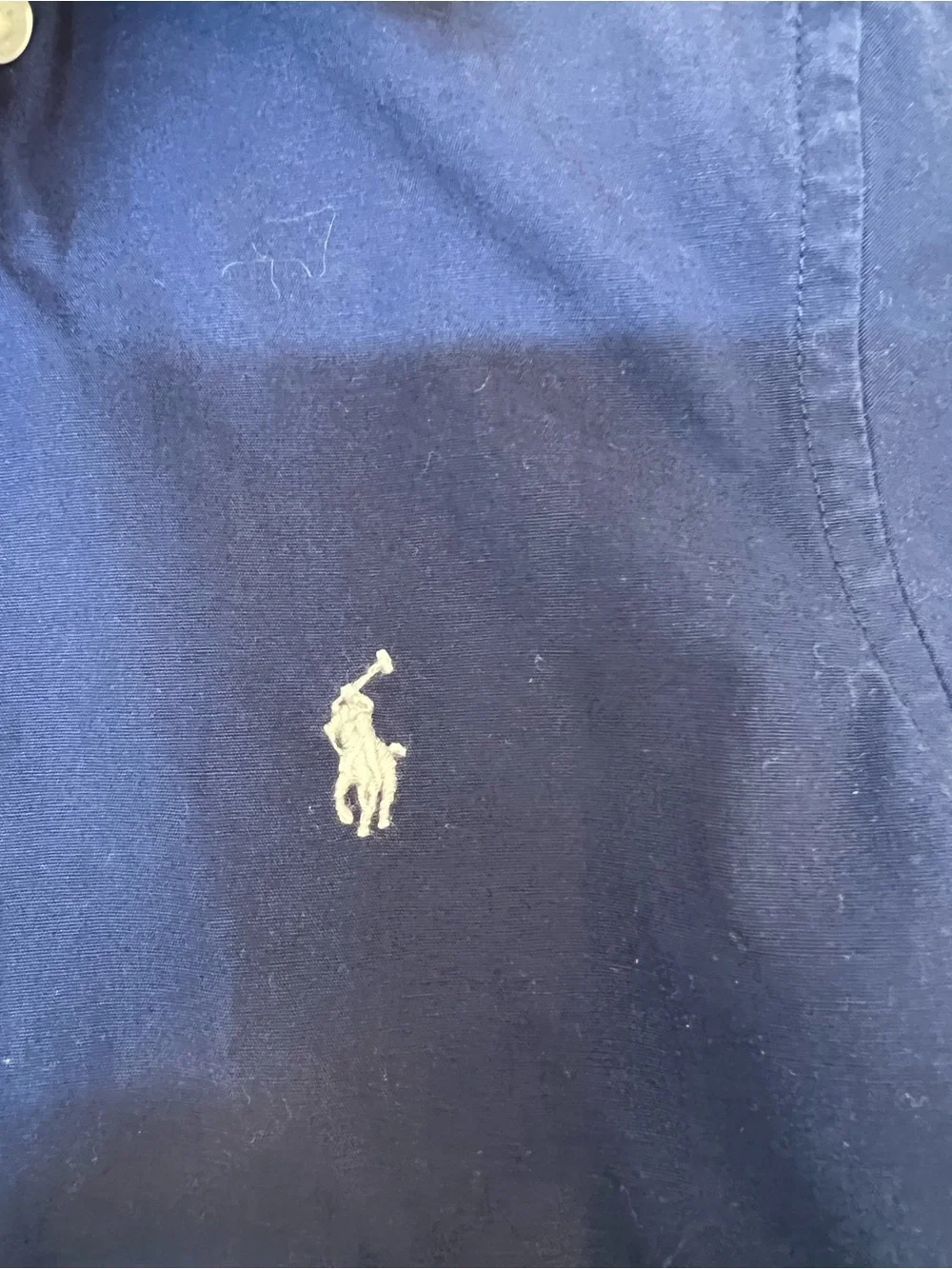 Ralph Lauren Navy Short-Sleeve Button-Down Shirt with Pony Logo